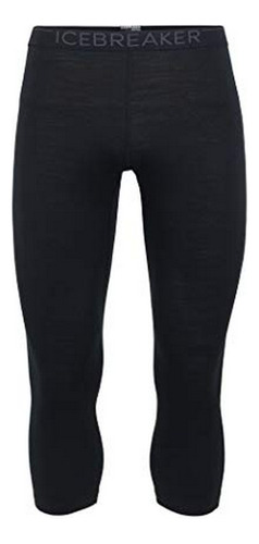 200 Oasis 3/4 Leggings Rompehielos Merino Hombres, Negro / M