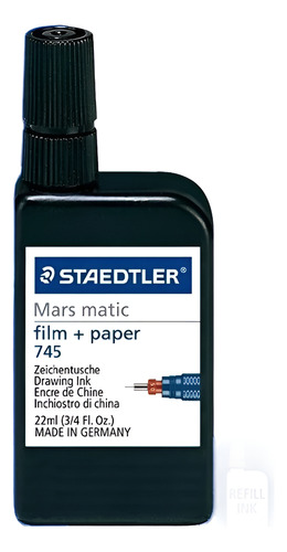 Tinta China Para Estilografo Color Negro 22ml Staedtler
