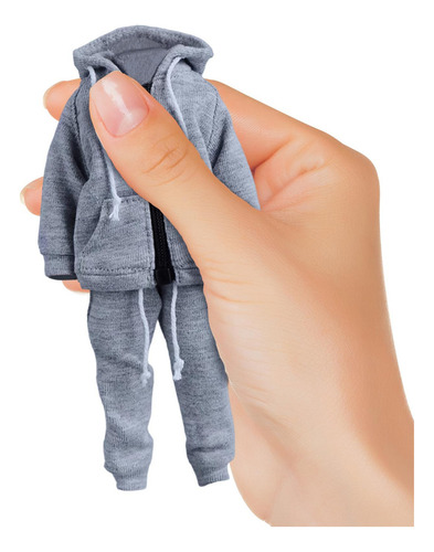 Ropa Masculina A Escala 1/12, Mini Sudadera Con Gris