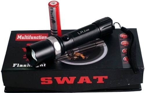 Potente linterna táctica Maglite LED Cree Q5 Police Swat, color de la linterna: negro, color de luz: blanco