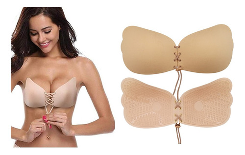 Bra Strapless Push Ups Invisible Full Beige