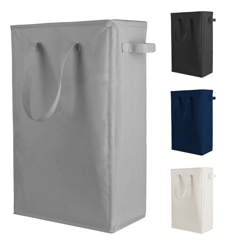 Cesta De Lavandería Delgada De 45 Litros Plegable Gris