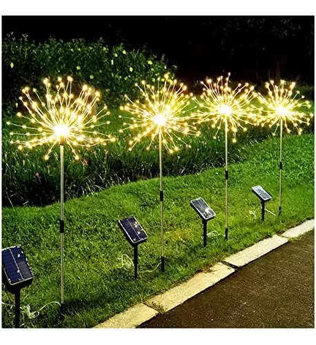 Luces LED de solares artificiales Jardin Camino Luces Lampara Starburst  Exterior