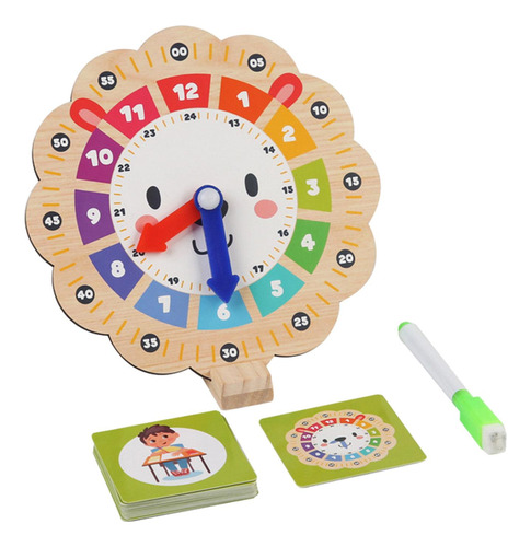 Reloj De Aprendizaje Para Niños, Reloj De Madera, Juguete