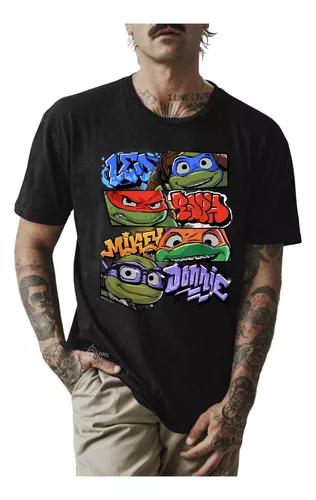 Camiseta Infantil Filme Tartarugas Ninja Leonardo Desenho