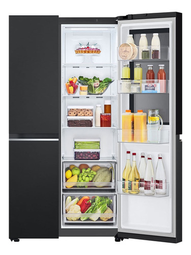 Refrigerador inteligente LG Instaview de lado a lado, 647 litros, color negro, acero inoxidable