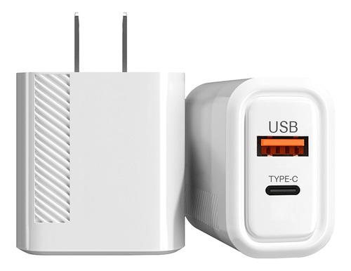 Cargador De Pared Usb 2-1 Para Tipo C/usb De Alta Velocidad Color Blanco