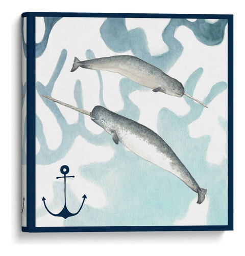Canvas Lab Cuadro Composición De Ballenas Ii 25x25