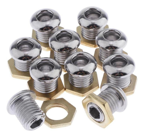 = 20 Piezas Plateadas 1/2 Cast Drum Set Partes Para Bajo Tom