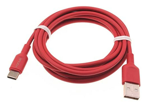 Cable Usb-c 6ft Rojo Compatible Con Amazon Fire 7/kids (2022