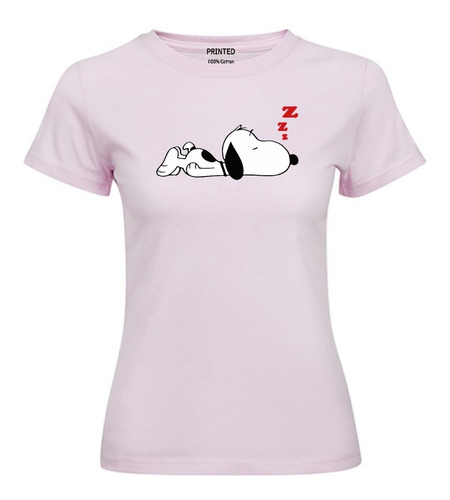 Polera Mujer Estampado Snoopy Durmiendo