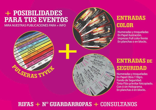 Entradas Para Eventos Numeradas.sin Holograma.1.000 Unidades