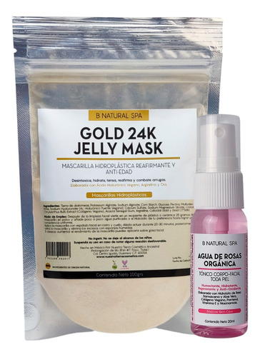 Mascarilla Hidro-plástica Gold 24k Reafirmante Y Anti-edad