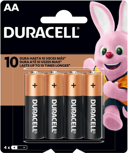 Pilha Alcalina Duracell Aa 4 Unidades Dura Mais Média