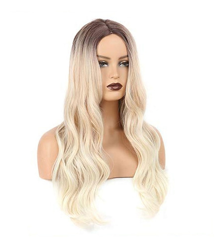 Imagen 2 de 8 de ! Peluca 60cm Rubio Oscuro Pelo Liso Color Natural !