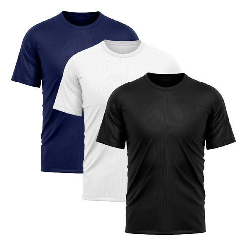 Kit 3 Camisetas Para Academia Dryfit Absorve Suor Slim Fit