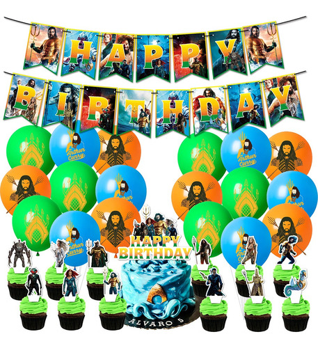 Kit De Globos De Aquaman 2 Para Decoración De Cumpleaños