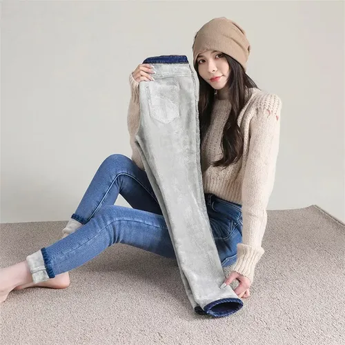 Pantalones de mezclilla termicos para mujer new arrivals