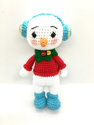 Muñeco De Nieve Tejido Adorno Navideño Peluche Para Navidad