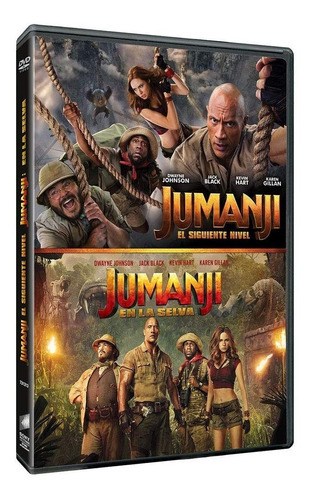Jumanji En La Selva + El Siguiente Nivel Set 2 Peliculas Dvd