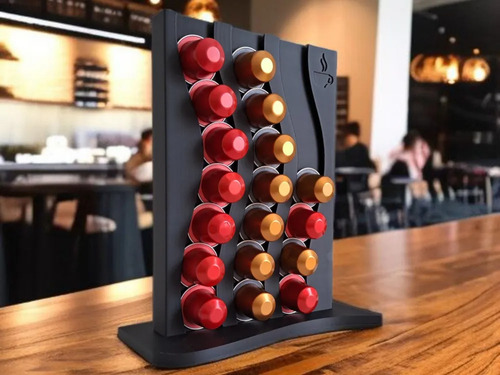 Porta Cápsulas Organizador Nespresso - Para 21 Cápsulas Negro