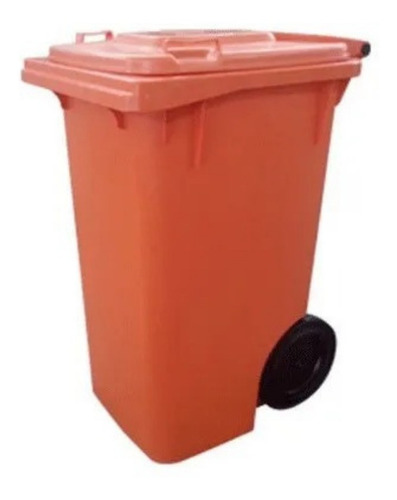 Container De Lixo 240 Litros C/ Rodas - Laranja