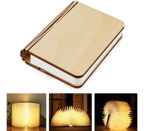 Lámpara Lectura Noche Recargable Luces Decorativa Libro Led