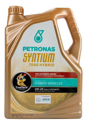 Aceite Petronas Syntium 7000 Hybrid 0w20 100% Sintetico x4L