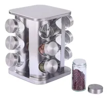 Comprar Set De Condimenteros De Acero Inoxidable Giratorio 12 Piezas