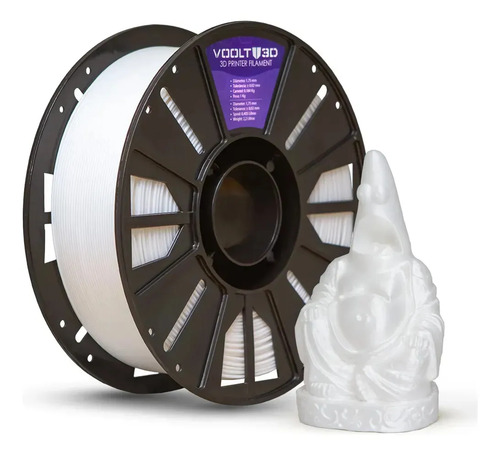 Filamento Voolt3D PLA Branco Off White 1kg 1.75mm Velvet