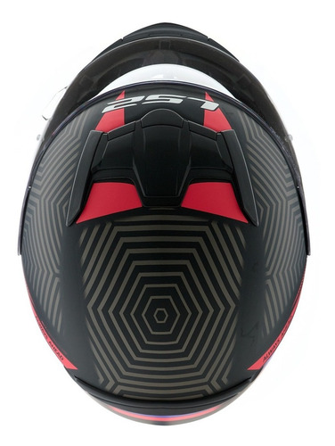 Imagen 7 de 9 de Casco Moto Integral Ls2 352 Zen Negro Rojo Mate