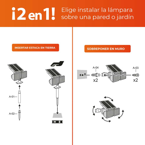 Luminario Ext Led 01.6w 3.7vcd 120lm 30k Ngr