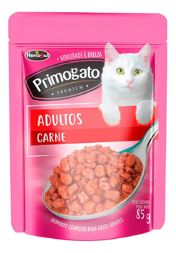Sachet/pouch Primogato Adulto Sabor Carne 85gr