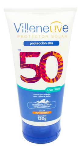 Villeneuve Protector Solar Fps 50 Resistente Al Agua 130ml 