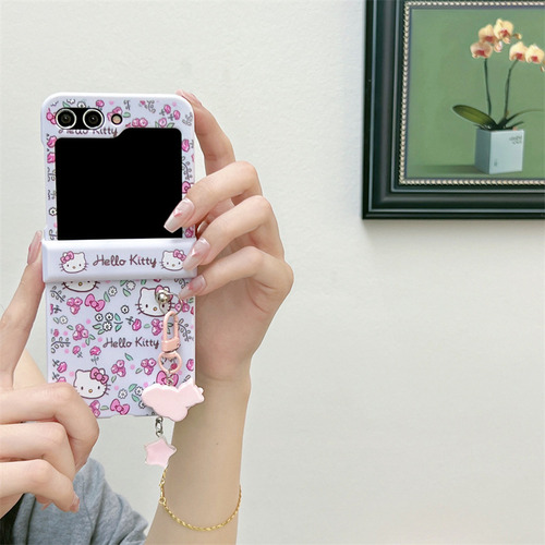 Funda De Hello Kitty Con Dije Para Celular Zflip3/4/5/6