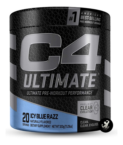 C4 Ultimate 20 Serv, El Más Potente Pre Workout, Cellucor