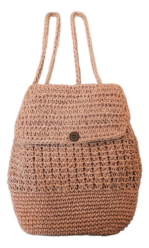 Mochila Bolso Yute Importado Tejido Artesanal Crochet Grande