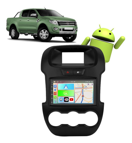 Central Multimídia Android Auto Ranger 2012-2016 Bluetooth 
