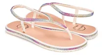 Comprar Flat Sandália Rasteira  Moda Brilho  Strass Comforto Moda