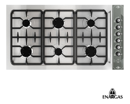 Anafe A Gas Acero Inoxidable 6 Hornallas Cocina Luxor Gas