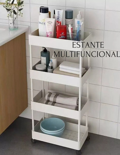 Taikula Carrito Organizador De 4 Niveles, Carrito De Servicz Blanco