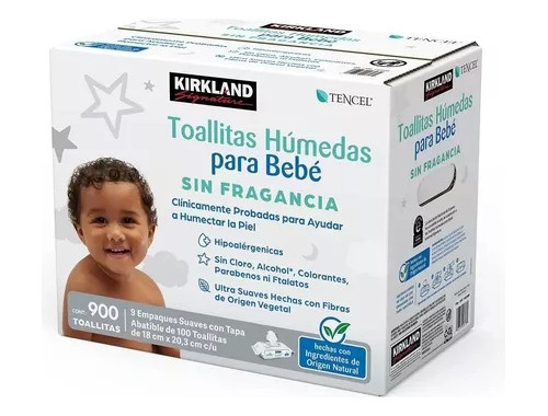 Toallas Para Bebe, Kirkland Signature Caja C/900 Piezas