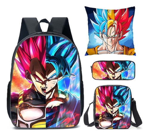 Mochila De 4 Piezas Dragon Ball Z Goku Para Niños