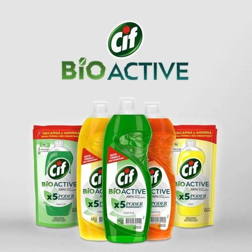 Imagen 3 de 5 de Detergente Cif Frutas Citricas Desengrasante 300ml