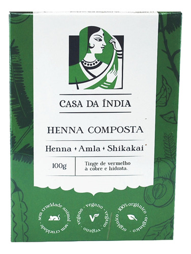 Henna Indiana Para Cabelo Casa Da Índia Composta Herbal