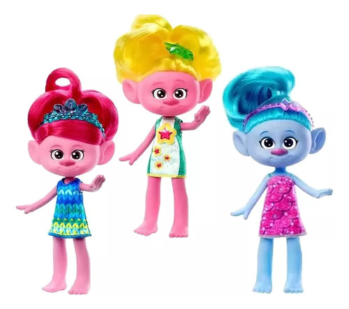 Trolls Muñecas Poppy Viva Chenille Clásica Vanguardia 3 Pzs