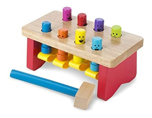 Melissa & Doug Deluxe Pounding Bench Juguete De Madera Con M