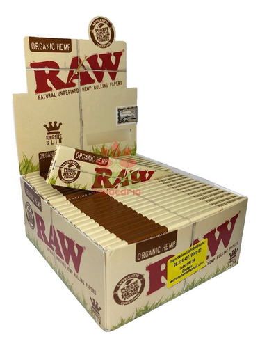 Seda Raw Organic King Size Slim Com 50 Livretos Sabor Sem sabor