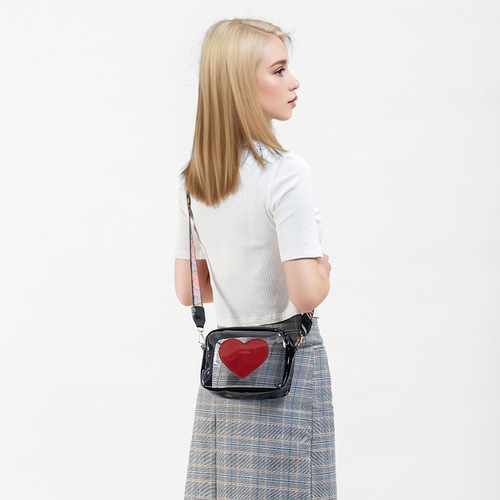 Bandolera Transparente Con Forma De Corazón Para Mujer