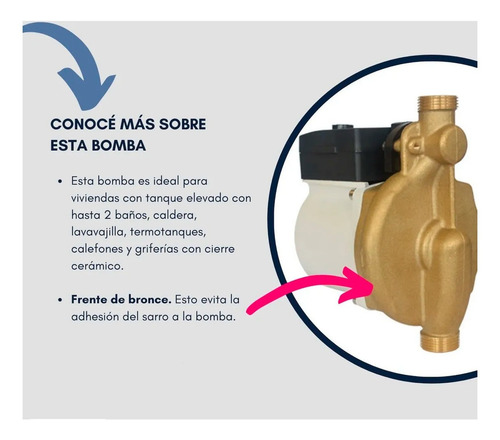 Bomba Presurizadora Rowa Sfl Mini Rw9 Bronce 0.13hp - 220v